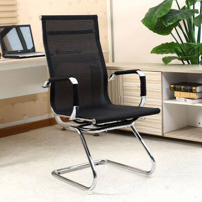 Simple and modern office staff chair conference chair Guangzhou class front chair mesh breathable household bow word computer chair