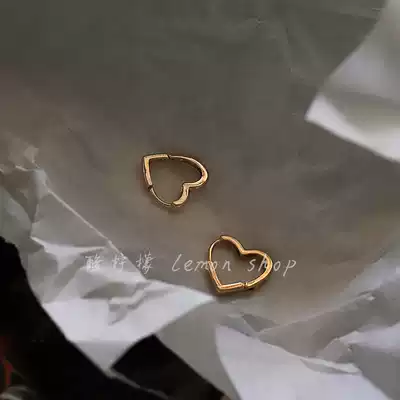 Korean advanced design sense love circle earrings female 925 silver peach heart studs elegant earrings ear buckle