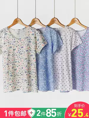 AB home clothes for the elderly cotton vest mother undershirt loose round neck short-sleeved shirt for the elderly women ab pajamas S726