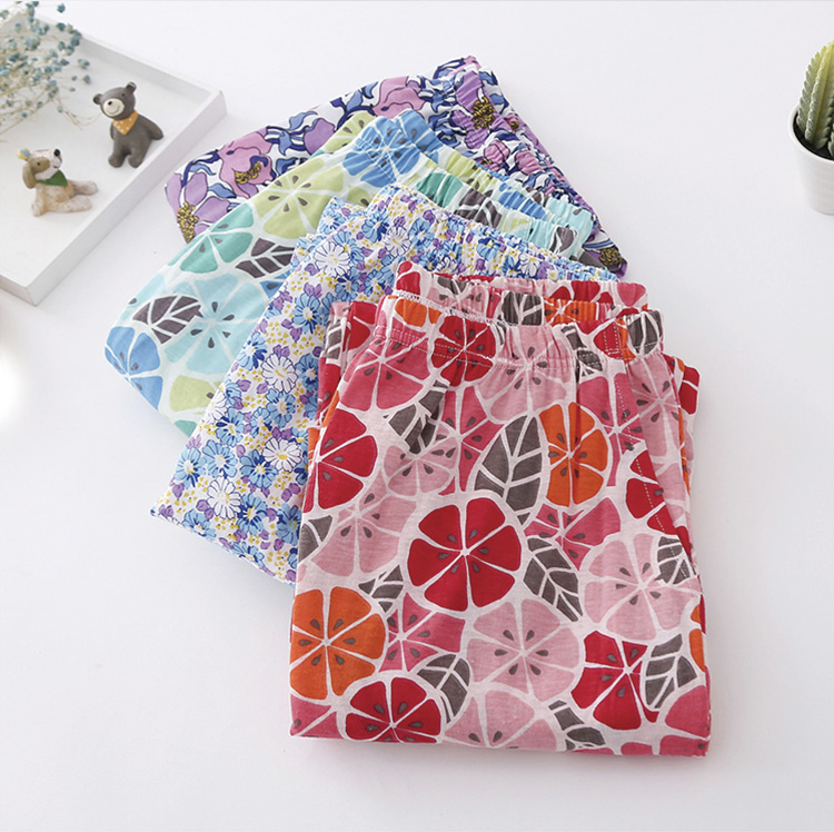 AB đồ lót mùa hè đích thực nhà quần của phụ nữ cotton mỏng in ấn thẳng lỏng kích thước lớn phụ nữ giản dị của quần ngủ quần