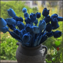 Cloth Mingtang blue dyed fabric Tulip handmade flower plant blue dyed cotton cloth home decoration flower