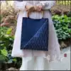 Bu Ming Tang thorn bamboo handle bag large handmade thorn embroidery plant blue dyed bamboo handle bag