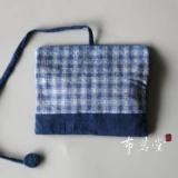 Bujiaotang Tuobuki Scelses Сумка Сумка завязать веревочную руку -Старая почвенная ткань с синей красителем ткань