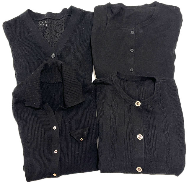 Laos En Ti Basulan Soft Fine-Spun Cashmere Black Long-Sleeved Cardigan, Available in Multiple Styles Laos En Ti Basulan Soft Fine-Spun Cashmere Black Long-Sleeved Cardigan, Available in Multiple Styles