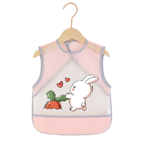 Baby eating bib summer baby waterproof TPU coverall anti-dirty small apron boys and girls sleeveless anti-dressing