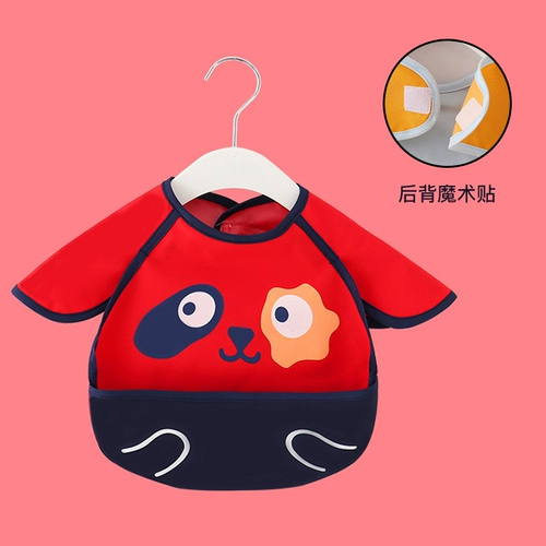 Детский портативный водонепроницаемый летний тонкий нагрудник без рукавов для еды, с карманом, анти-грязь, сзади на завязках