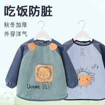 Eat to prevent dirty autumn and winter thickened baby coat childrens crystal velvet anti-wear foreign atmosphere easy to clean