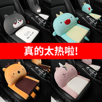 Cute cartoon car seat cushion single piece winter warm short velvet seat single butt cushion car seat cushion