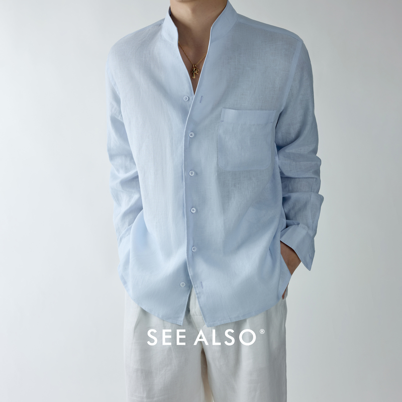 See Also『Black Label Haute Couture』100% Linen Wrinkled Breathable Old Money Minimalist New Rich Relaxed Lapel Shirt