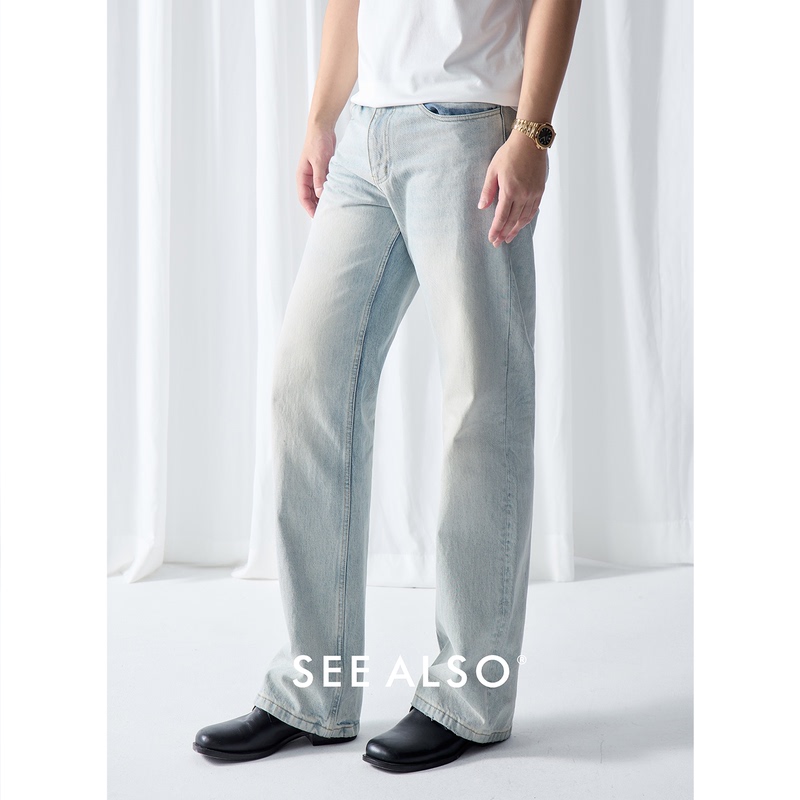 See Also『Black Label Flagship』100% Pure Cotton Thin Washed Light Blue Loose Straight-Leg Versatile Denim Pants See Also『Black Label Flagship』100% Pure Cotton Thin Washed Light Blue Loose Straight-Leg Versatile Denim Pants