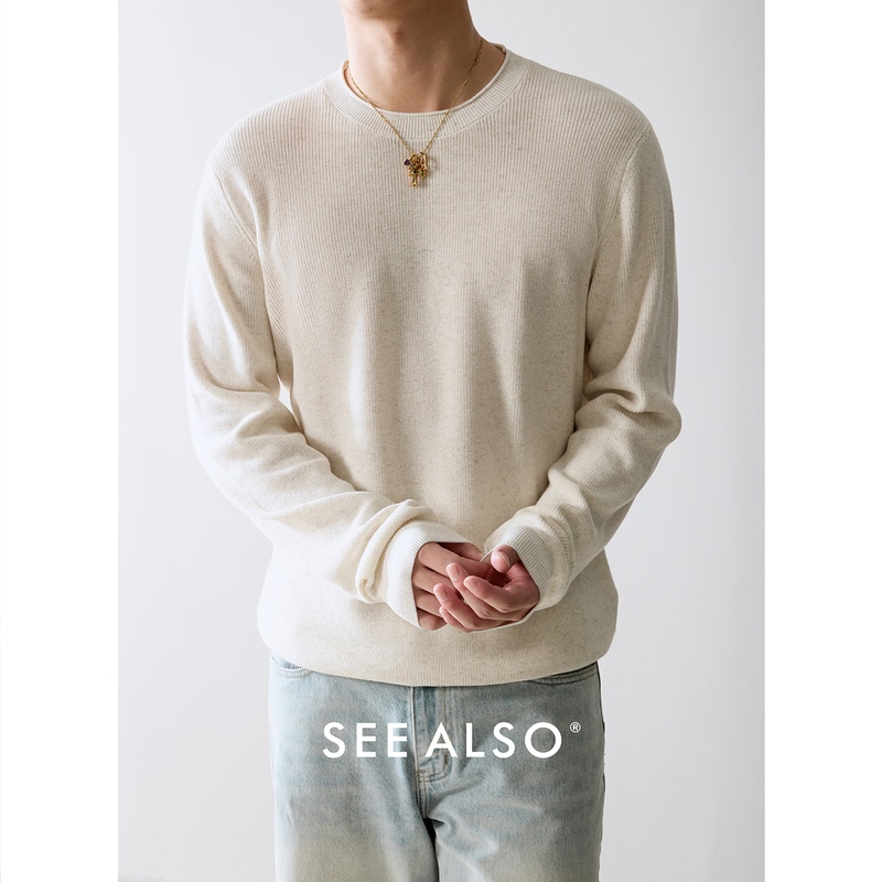 See Also『Heavyweight Offer』Cotton and Linen Blend Old Money Style New Long-Sleeved Knit Sweater Sa188