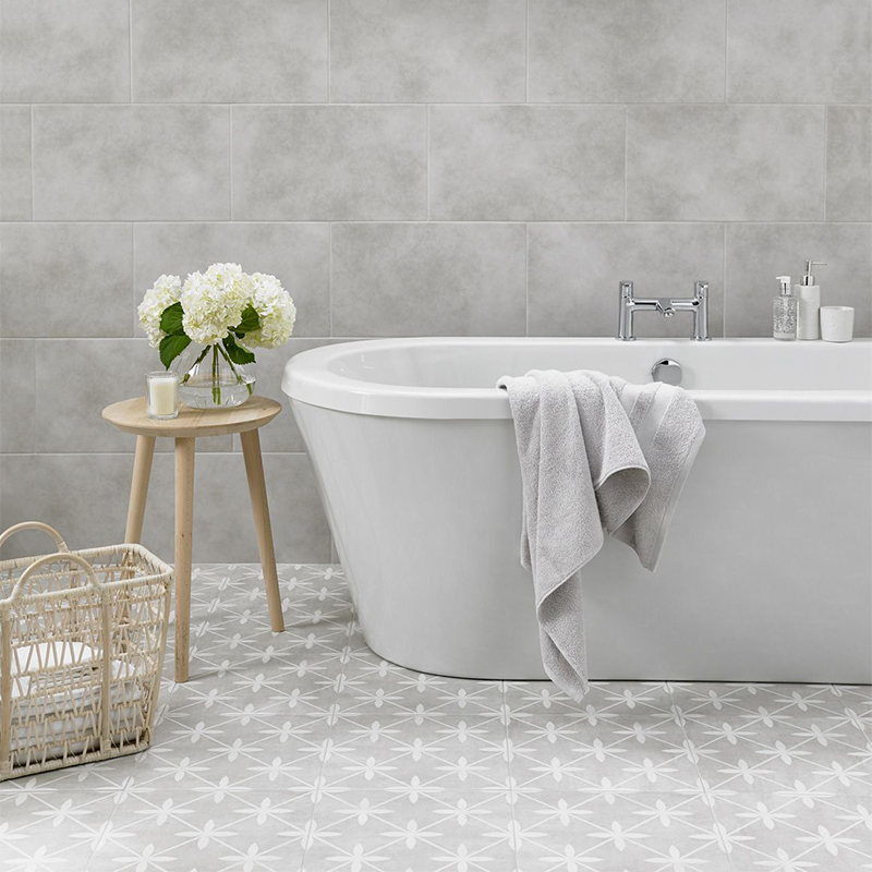 Grey small flower brick and floor tiles 20 retro toilet full porcelain flower sheet Kitchen Balcony Terrace Terrace Genguan Anti Slip Floor Brick-Taobao