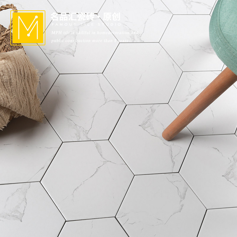 Jazz White Hexagon Brick Nordic Genguan Floor Tiles Makeup Room Hexagon Tiles Kitchen Bathroom Wall Brick Background Wall