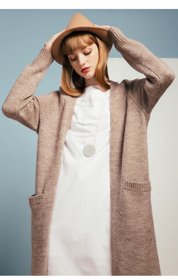 Mùa xuân 2018 mới dài phần Châu Âu và Hoa Kỳ áo len lớn đan áo len thoải mái cho phụ nữ áo len - Cardigan áo gile len nữ