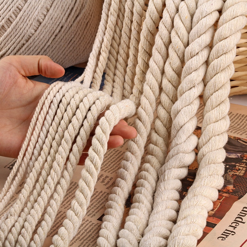 White Thin Three-Strand Thick Cotton Rope DIY Handmade Hanging Net Tapestry Carpet Store Project Decoration Weaving Cotton Thread White Thin Three-Strand Thick Cotton Rope DIY Handmade Hanging Net Tapestry Carpet Store Project Decoration Weaving Cotton Thread