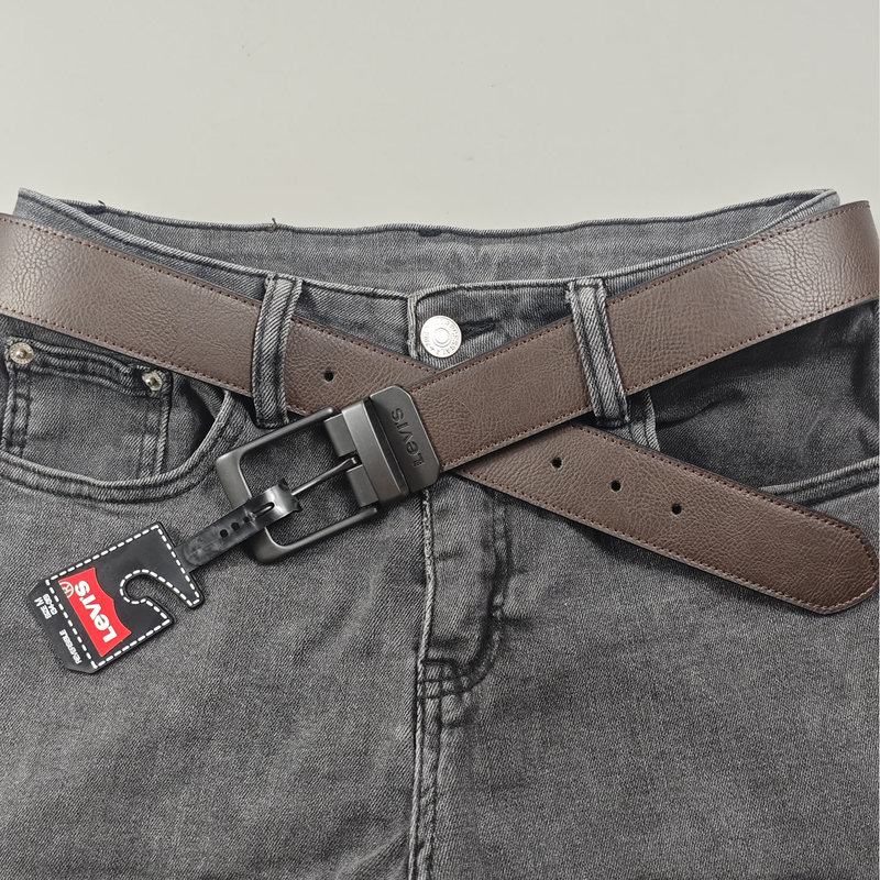 Authentic Levis Men's Leather Belt with Rotating Pin Buckle, Genuine Leather Double-Sided Belt, Youth Casual Belt Authentic Levis Men's Leather Belt with Rotating Pin Buckle, Genuine Leather Double-Sided Belt, Youth Casual Belt