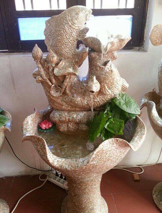 (Beautiful Pavilion Ceramics) Floor-to-ceiling round ceramic fish tank living room fountain flowing water ornaments porch to attract wealth and feng shui