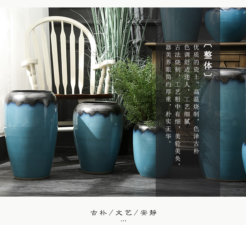 Landing a large ceramic vase furnishing articles contracted and I sitting room dry flower arranging flowers porcelain hotel villa decoration POTS