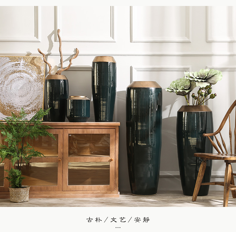 Large modern ceramic vase simulation flower flower arranging flower implement a sitting room be born furnishing articles suit hydroponic flower pot American