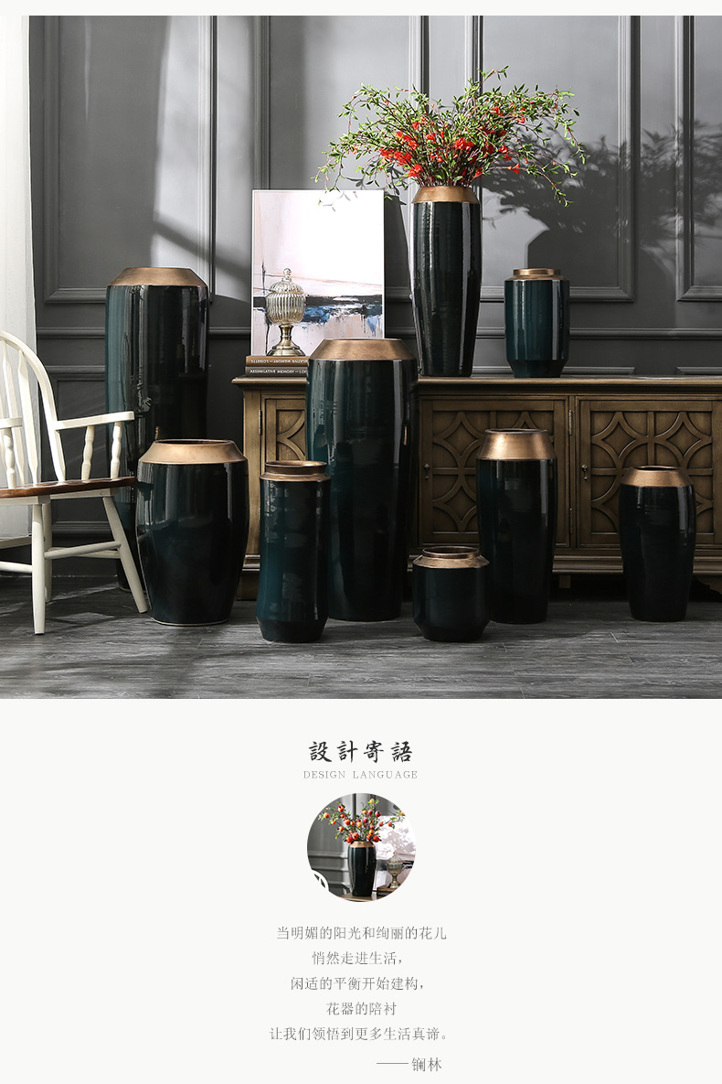 Large modern ceramic vase simulation flower flower arranging flower implement a sitting room be born furnishing articles suit hydroponic flower pot American