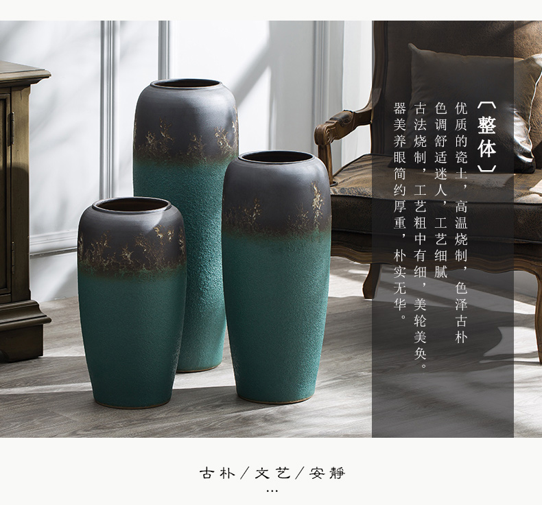 Ceramic vase furnishing articles coarse some Ceramic pot sitting room villa simulation flower arranging flowers large art restores ancient ways the ground adornment