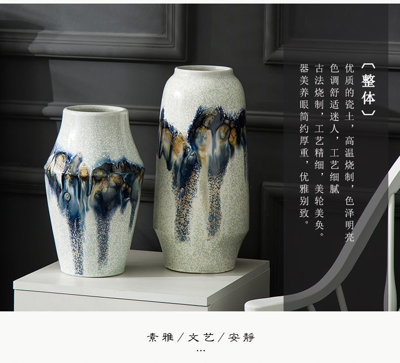 Vase furnishing articles creative living room table contracted style home decoration ceramic flower arranging dried flowers be born floret