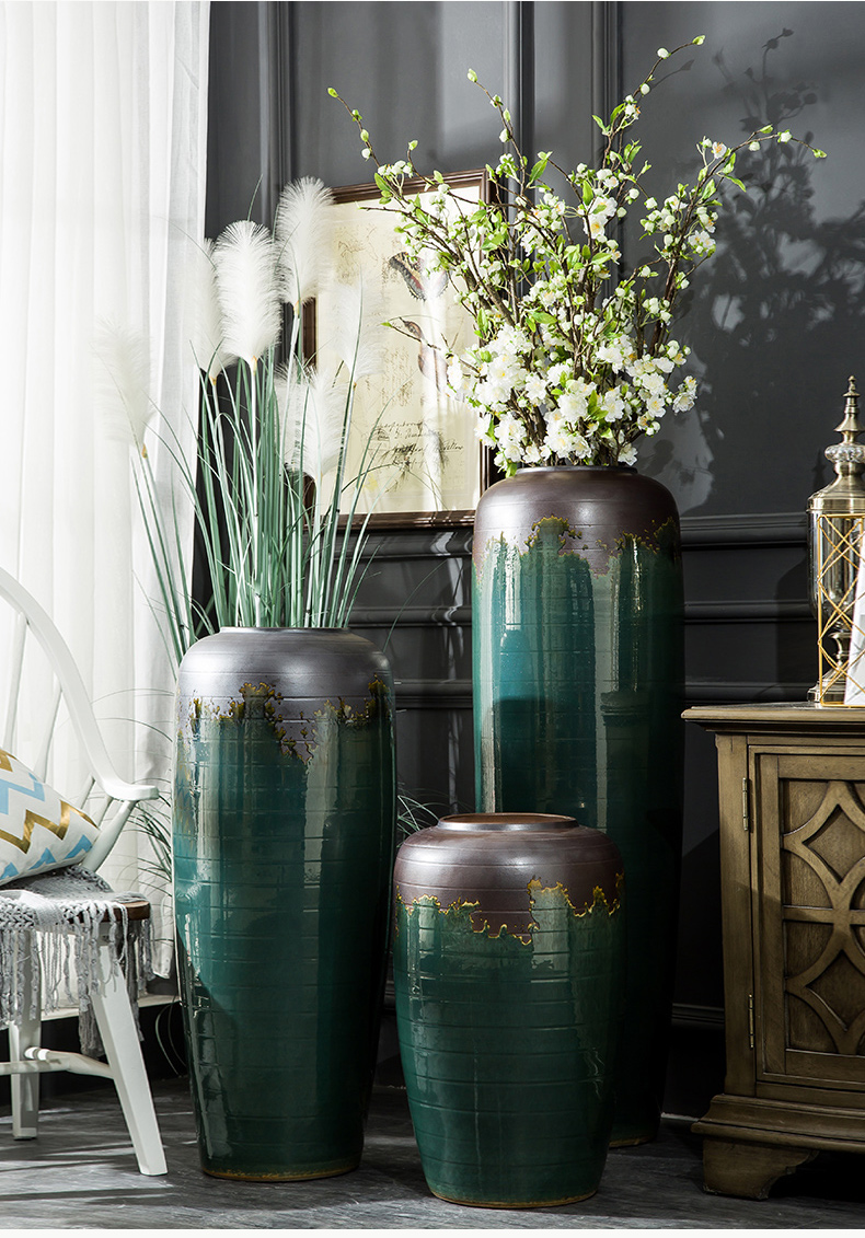 Ceramic vases, flower arrangement sitting room place I and contracted to restore ancient ways the dried ou landing big flowerpot jingdezhen porcelain