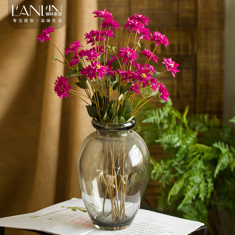 Nordic home decoration vase furnishing articles simulation flowers, silk flowers, contracted sitting room table flower arranging dried flower ceramic decoration