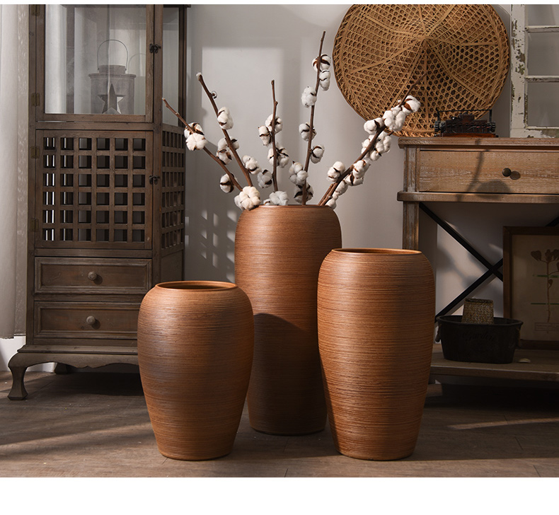Jingdezhen ceramic vase landing large flower arranging flower POTS sitting room hotel furnishing articles home decoration restoring ancient ways