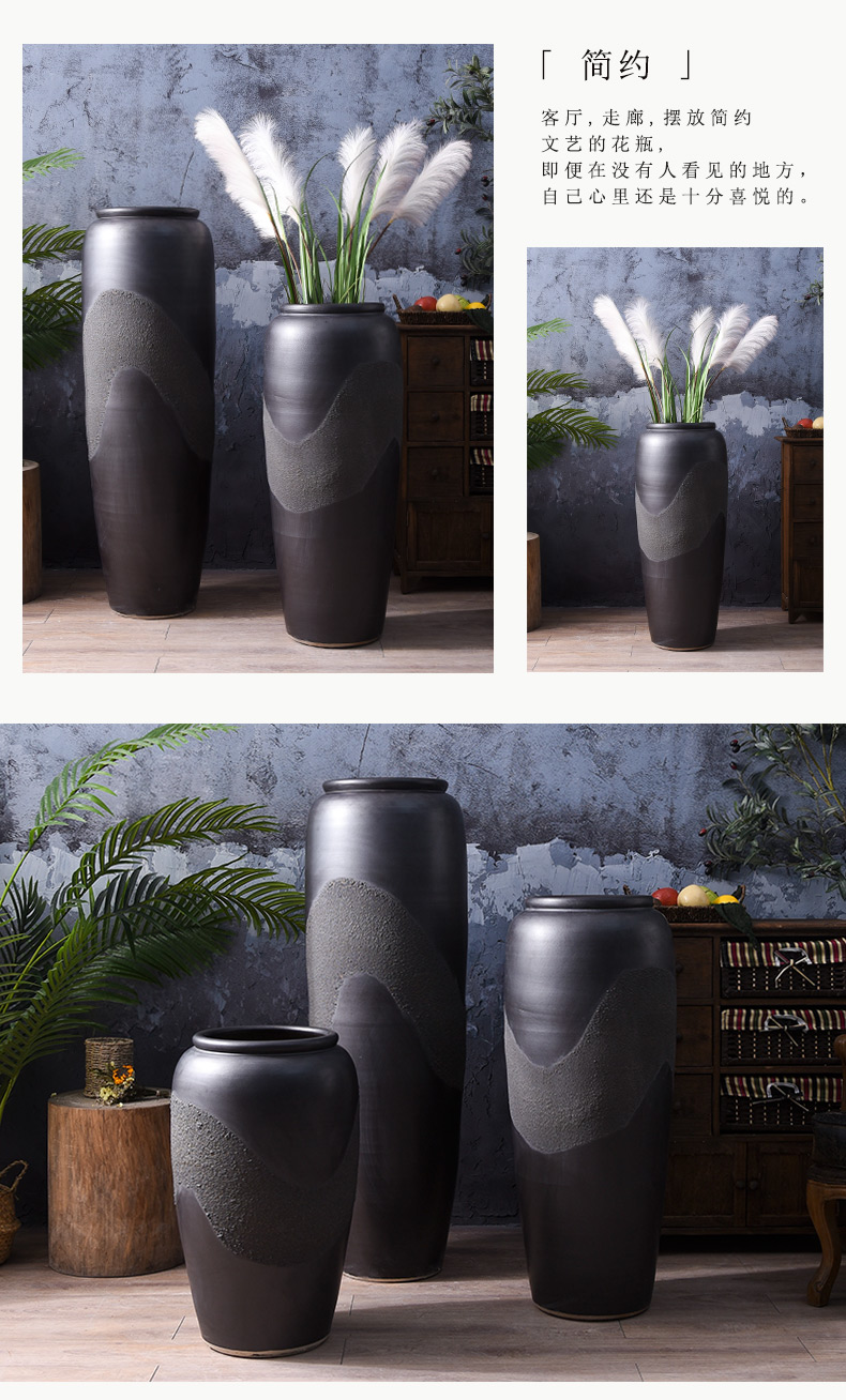 Chinese style restoring ancient ways do old dried flower arranging flowers is placed, the hotel ground ceramic vase in the sitting room porch large creative vase