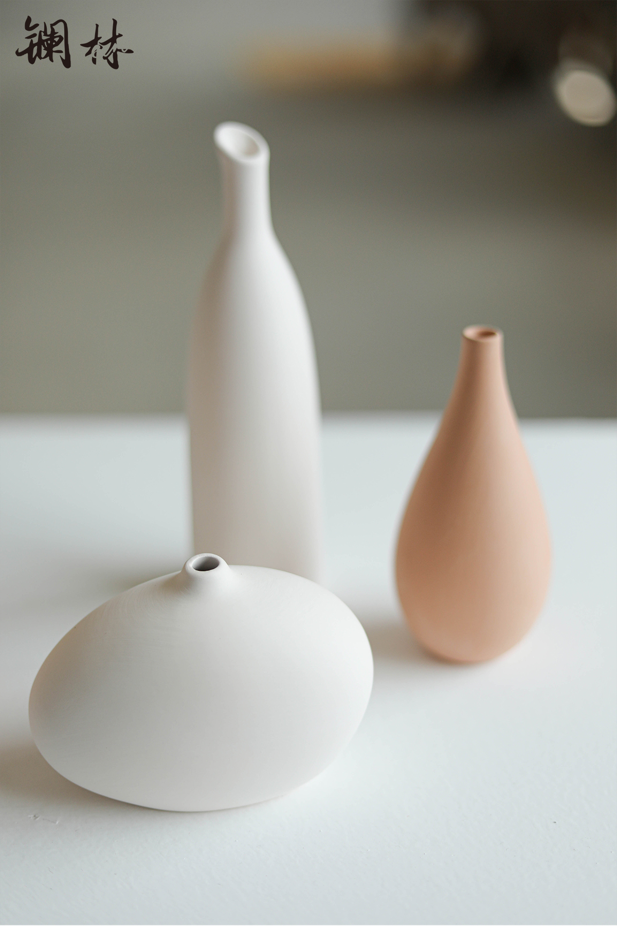 Ins wind ceramic vase wabi-sabi wind soft outfit furnishing articles sitting room flower arranging, Nordic floret bottle clay grain embryo restoring ancient ways