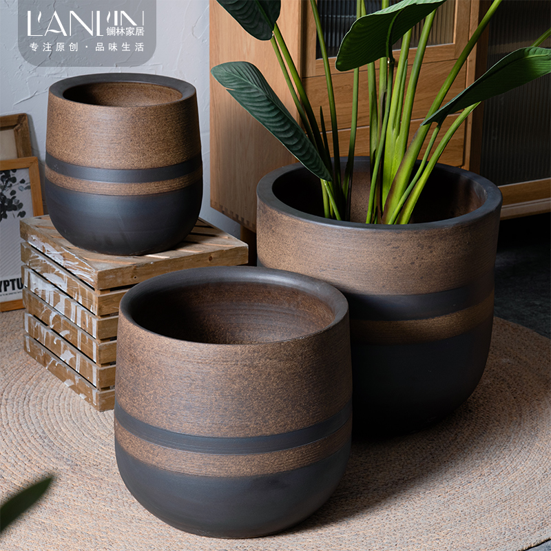Ceramic POTS super - large retro nostalgia creative landscape flower arranging hydroponic sitting room ground indoor decorative furnishing articles package mail