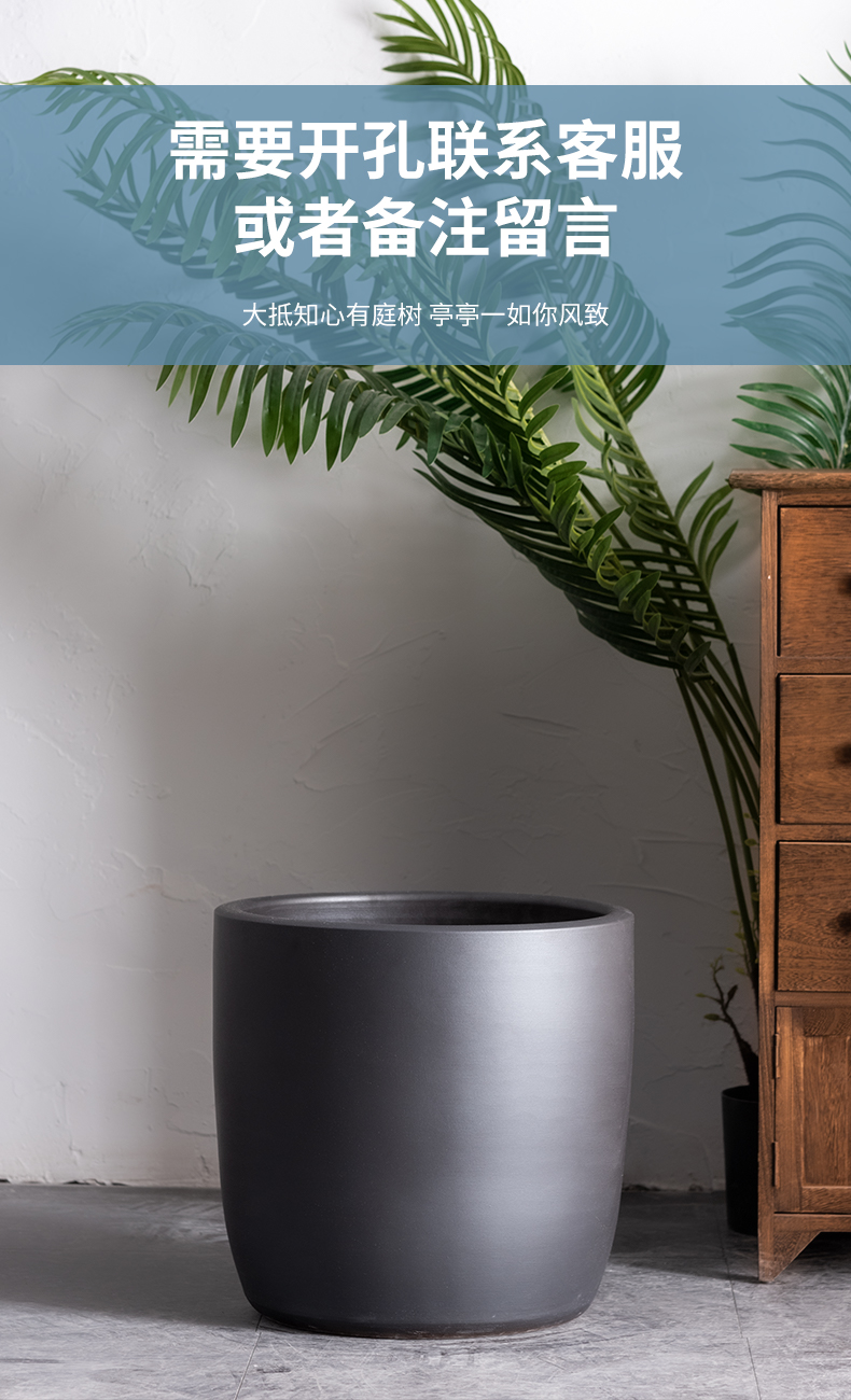 Ceramic POTS Nordic contracted sitting room, indoor green plant adornment bedroom place large clearance black floor vase