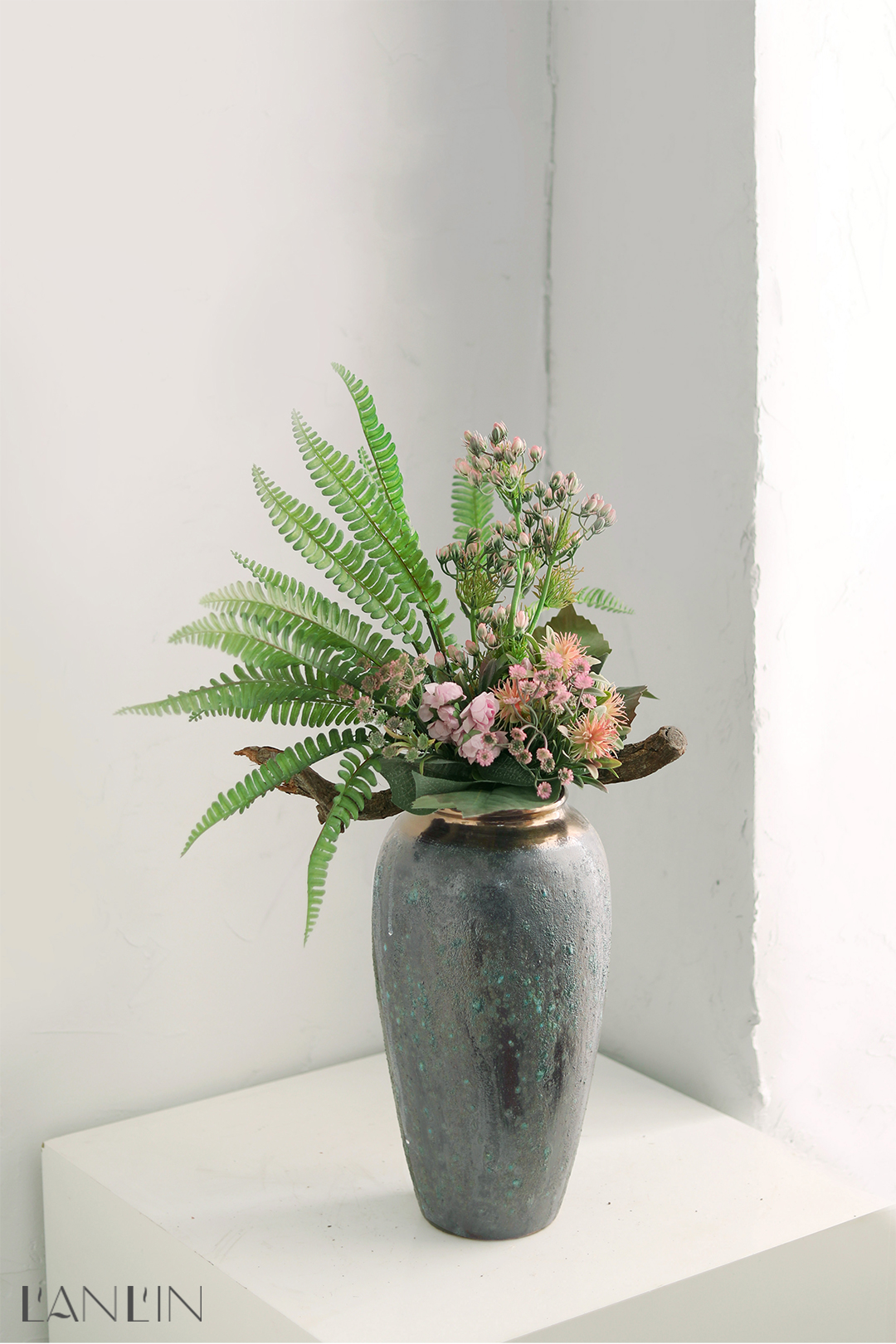 Ceramic vase coarse pottery flower arrangement sitting room adornment is placed big flower more meat flowerpot to restore ancient ways do old soil POTS