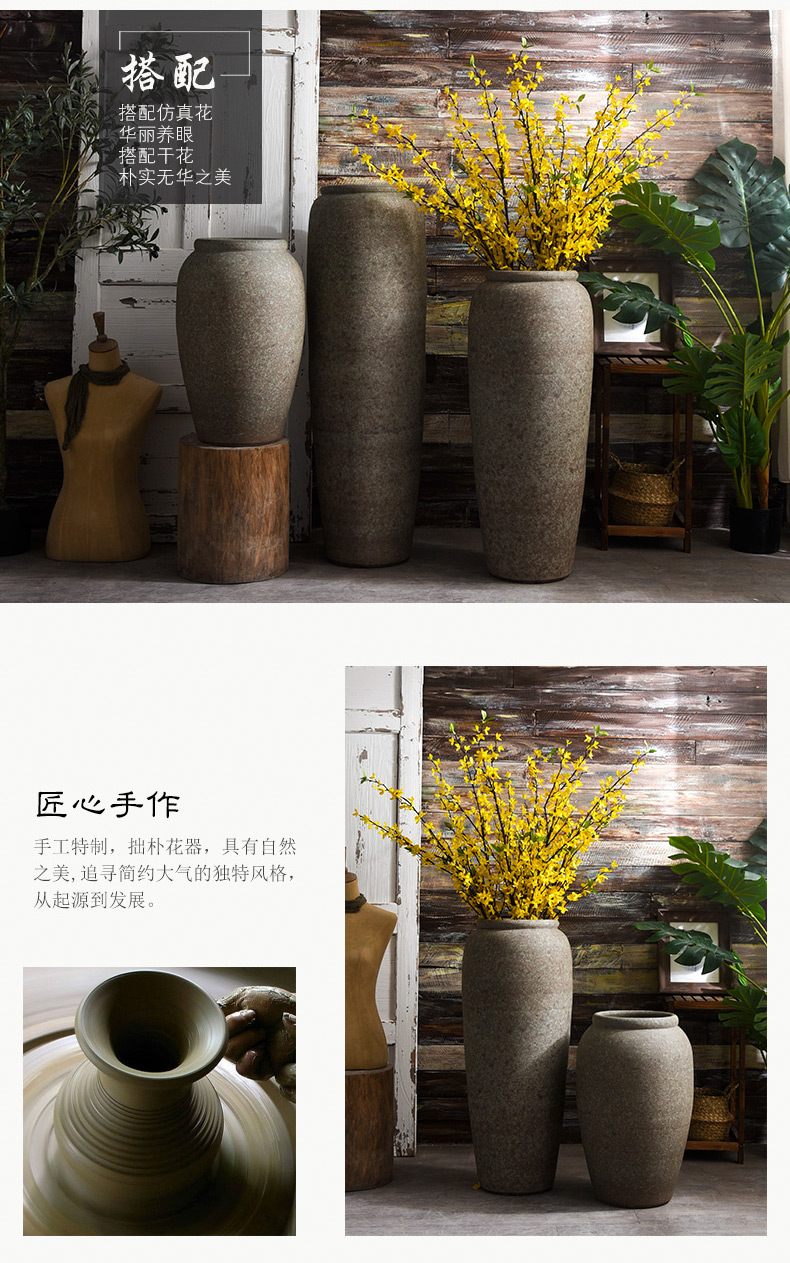 Restoring ancient ways do old ceramic vase landed furnishing articles thick large flower pot sitting room garden decoration flower pot cylinder