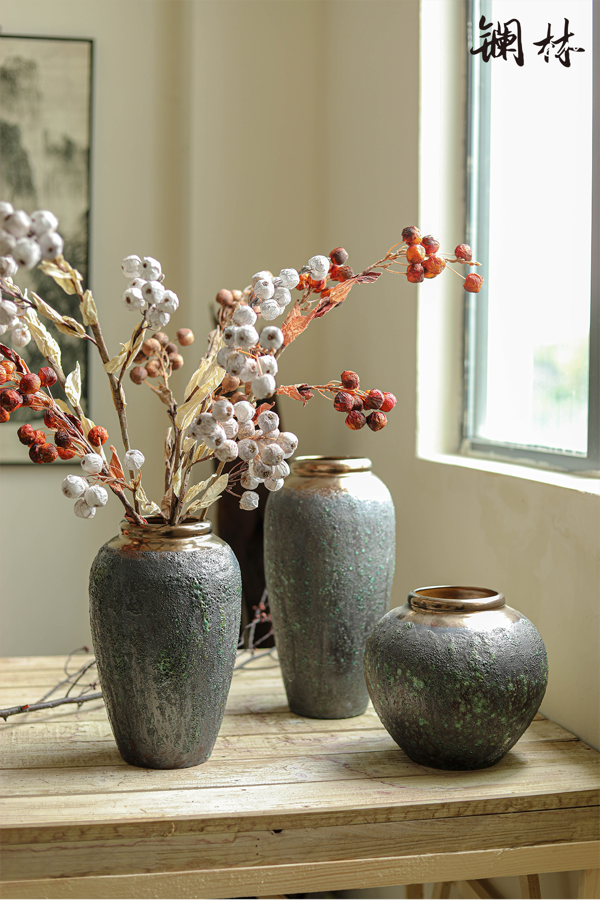 Flower arranging ceramic vase coarse TaoGan sitting room adornment is placed big Flower fleshy Flower pot to restore ancient ways do old soil POTS