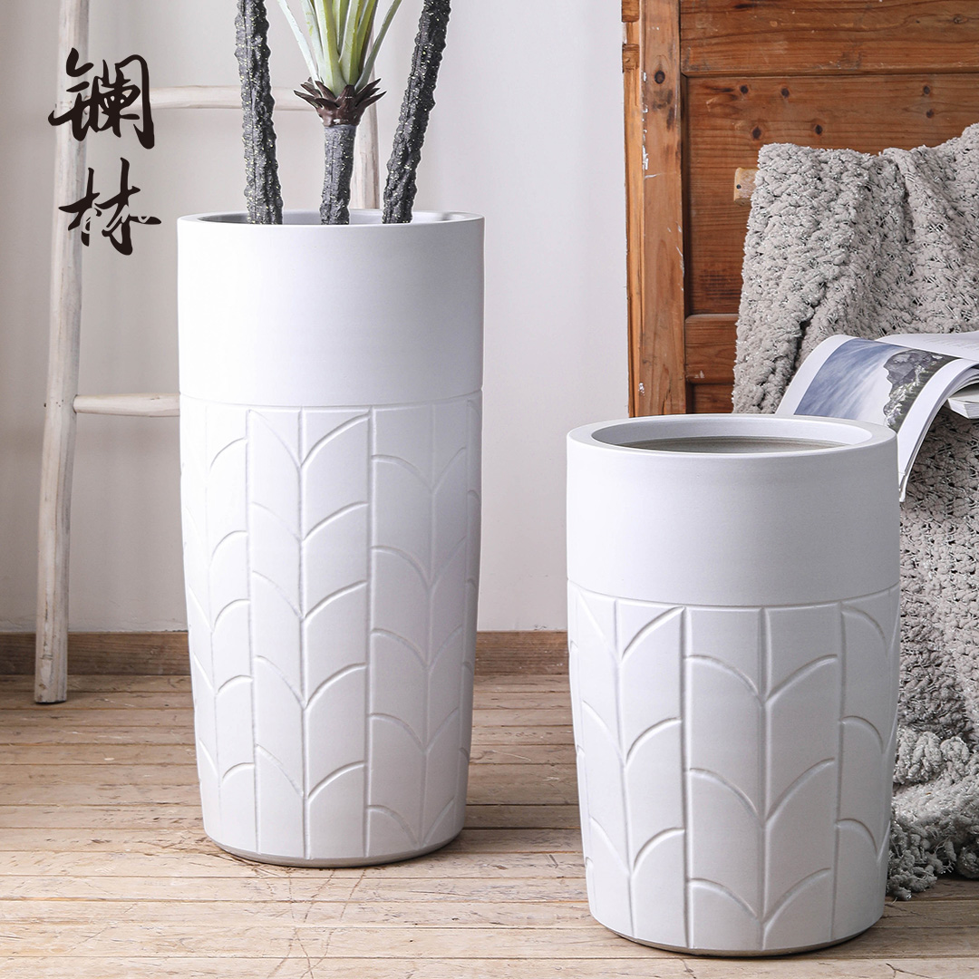 The Nordic I and contracted wind indoor green plant ceramic flower pot sitting room to The balcony is suing potted large can be customized to plant trees