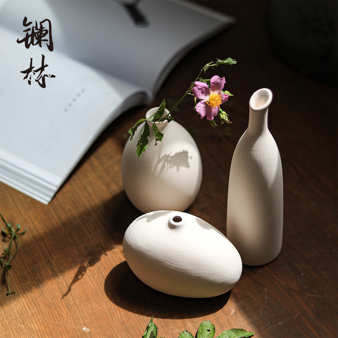 Ins wind ceramic vase wabi-sabi wind soft outfit furnishing articles sitting room flower arranging, Nordic floret bottle clay grain embryo restoring ancient ways