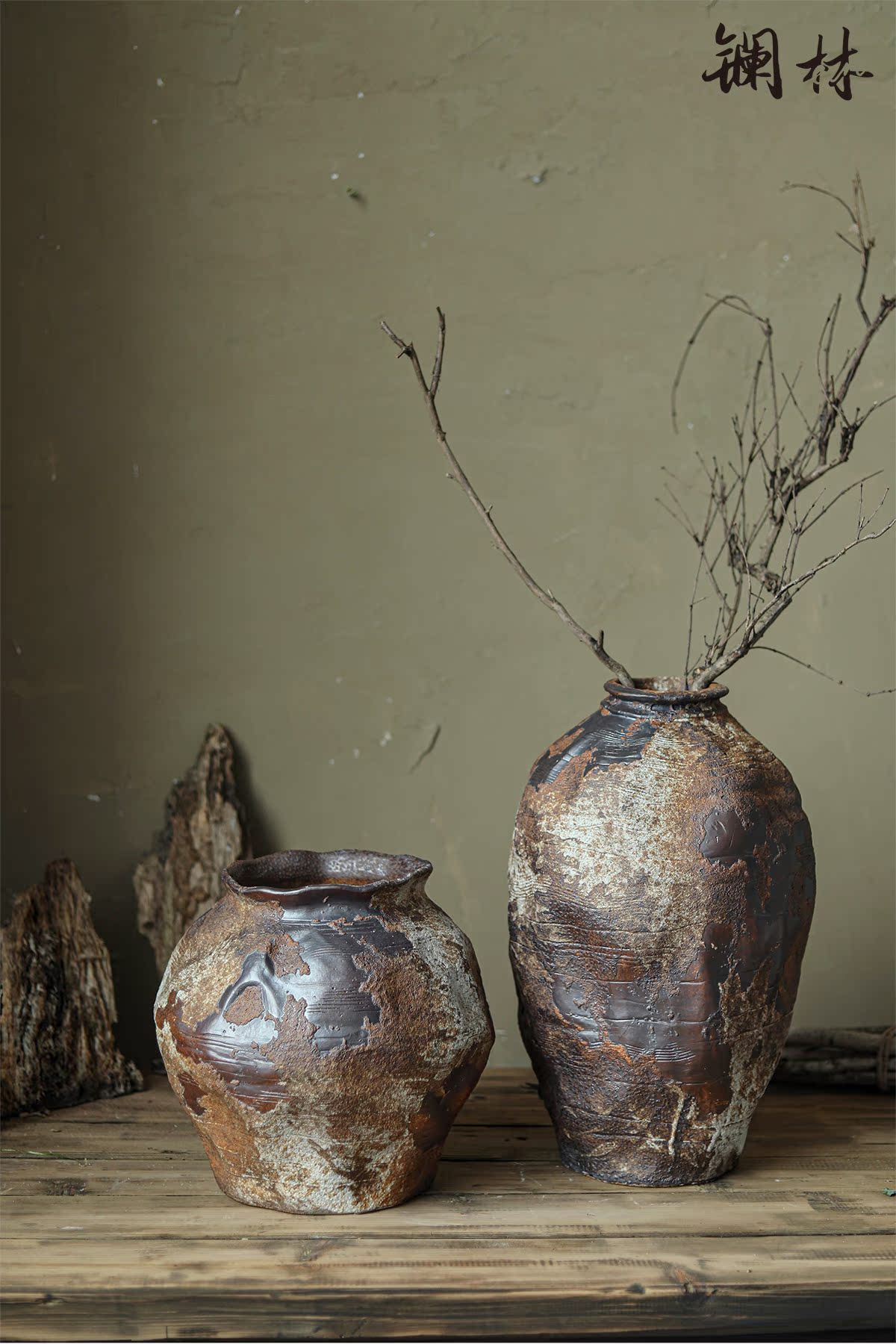 Coarse pottery vases, ceramic restoring ancient ways of primitive simplicity zen POTS wabi-sabi wind restoring ancient ways Japanese - style decorative furnishing articles flowers, flower arranging