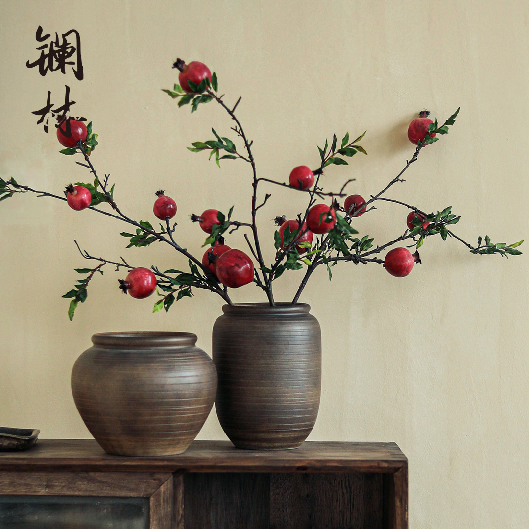 Retro ceramic vases, Japanese zen manual coarse sitting room some ceramic jar flower arranging flowers, new Chinese style flowerpot furnishing articles