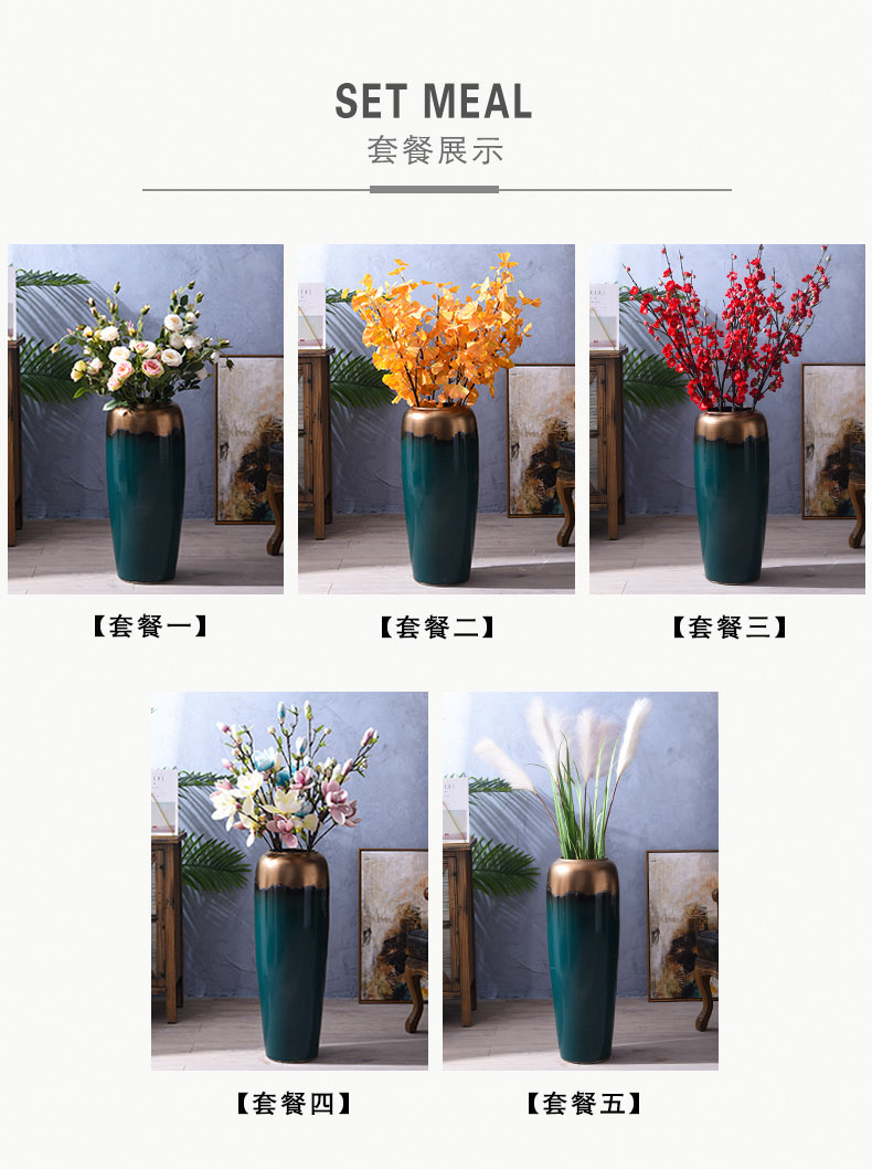 The Nordic contracted jingdezhen ceramic vase landing place dried flower arranging flowers sitting room decoration household TV ark, adornment