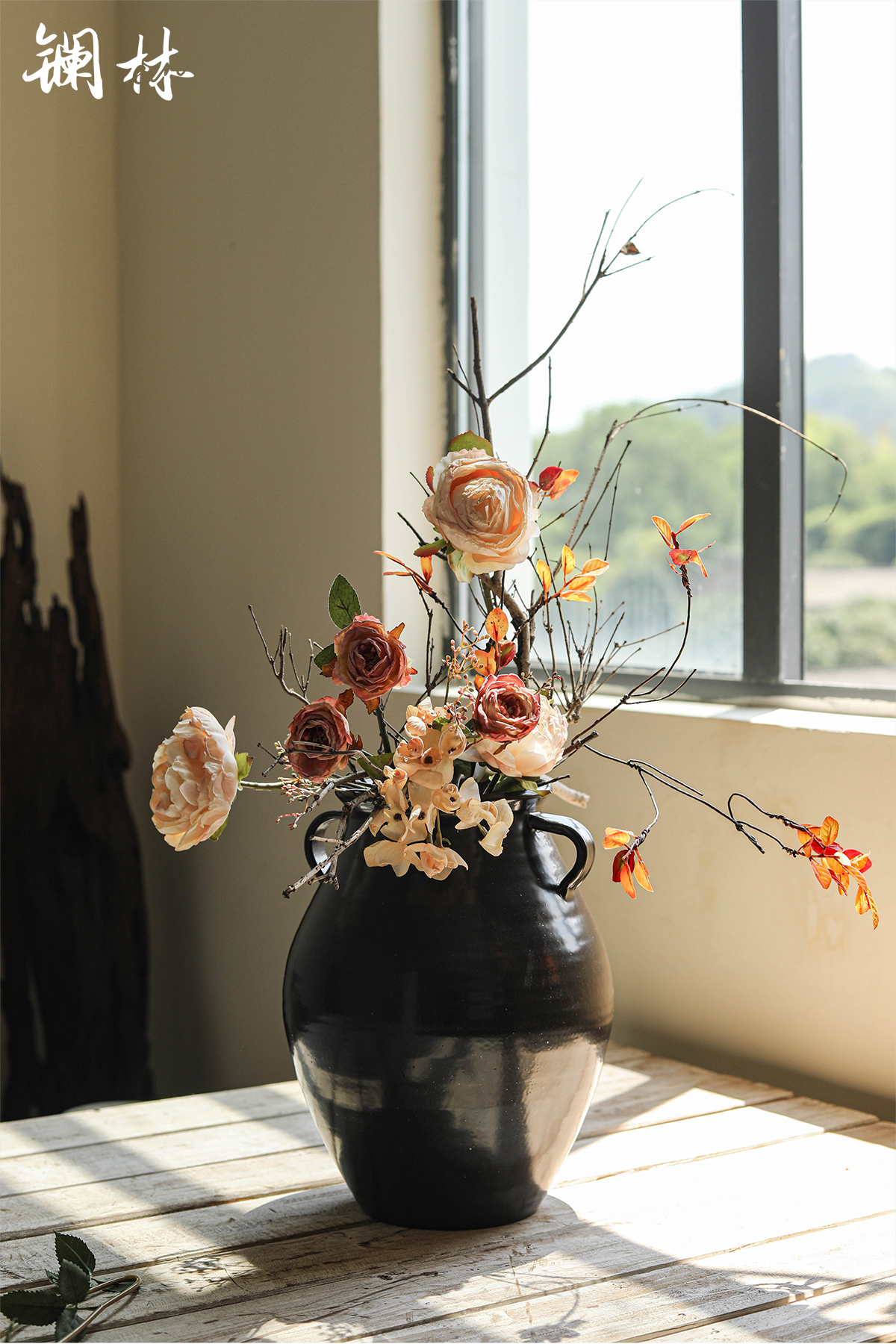 The Vases, ceramic art design style restoring ancient ways pottery flower arranging dried flower pot flower bed indoor decoration of a home stay facility furnishing articles