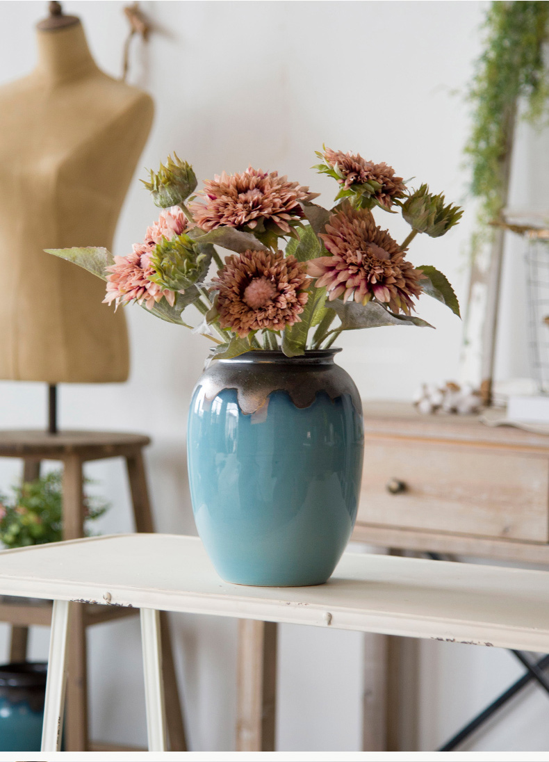 I and contracted mesa vase sitting room dry flower arranging flowers, flower implement fleshy flower pot American ceramic Nordic furnishing articles, restoring ancient ways