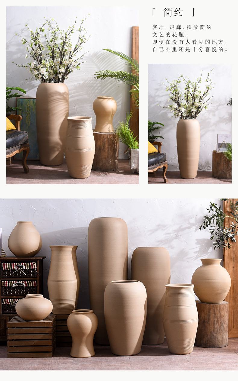 Restore ancient ways do old coarse some ceramic pot courtyard sitting room adornment home furnishing articles dried flower simulation flower decoration ceramic vase