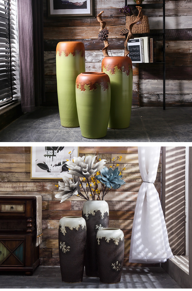 Jingdezhen ceramic floor large vase clearance retro flower arranging flowers home furnishing articles imitated old POTS