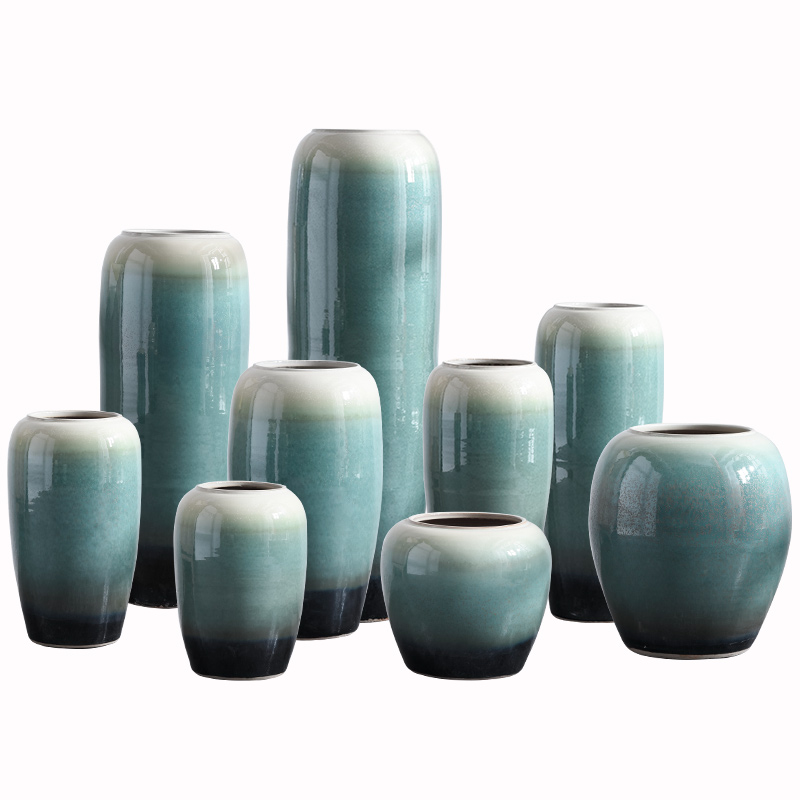 The modern living room flower arranging dried flowers of jingdezhen ceramic vase landed large villa hotel TV ark, furnishing articles