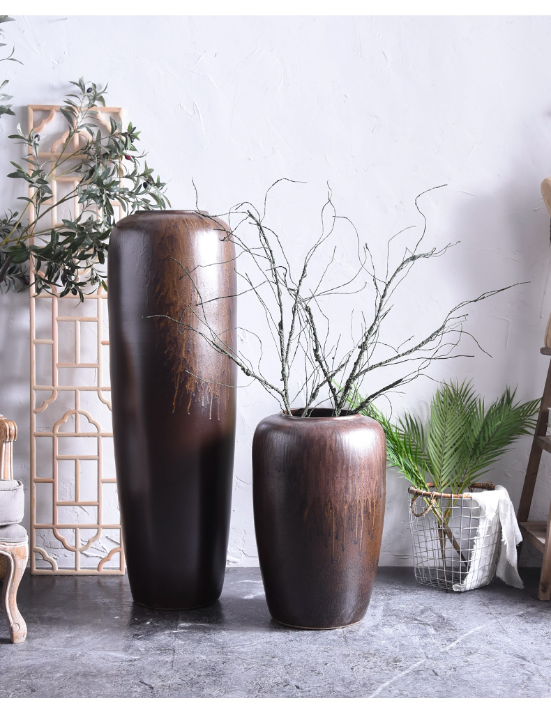 Restoring ancient ways furnishing articles sitting room ground ceramic vase flower arranging dried flower flower bouquet simulation TV ark, sample room decoration