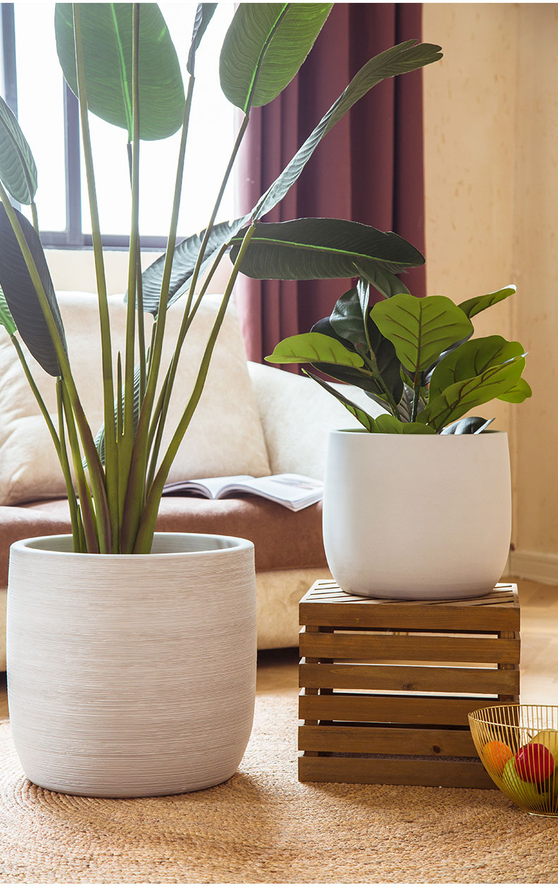 Villa landscape garden flower arranging large decorative furnishing articles Nordic I and contracted sitting room of the white ceramic floor flowerpot