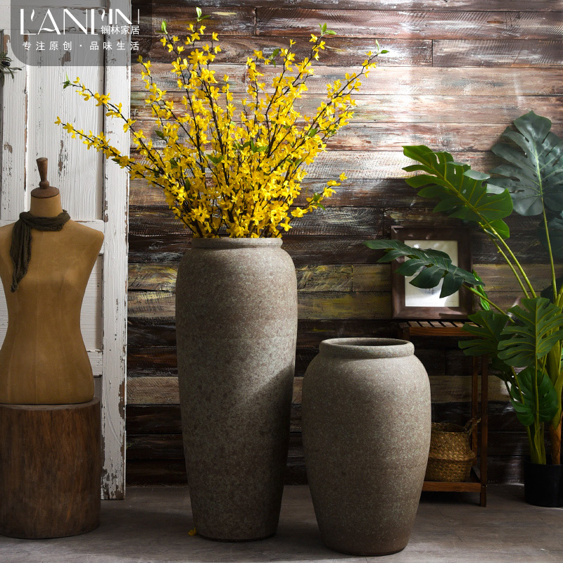 Restoring ancient ways do old ceramic vase landed furnishing articles thick large flower pot sitting room garden decoration flower pot cylinder