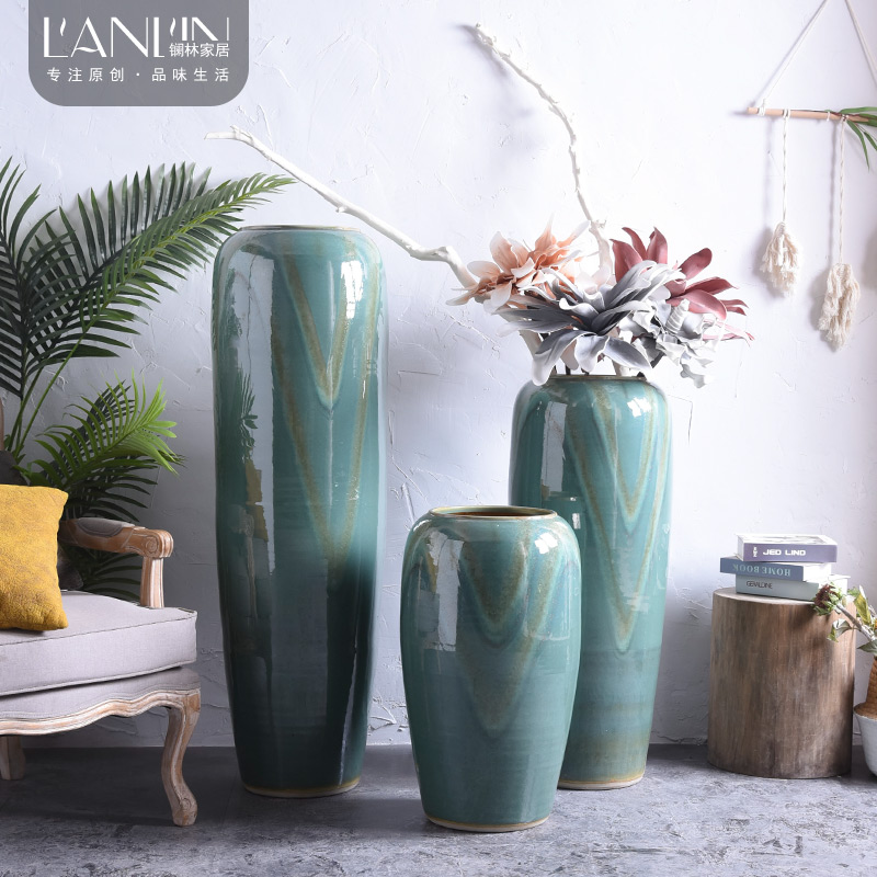 Ground vase Nordic jingdezhen ceramic furnishing articles large sitting room TV ark hotel villa decoration arranging flowers